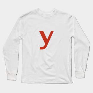 Letter y in Red Text Minimal Typography Long Sleeve T-Shirt